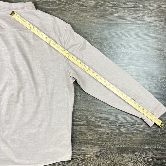 Johnston & Murphy Shirt Mens XL Button Up Flex Tan Geometric Accent Cuffs NWOT - Picture 7 of 10